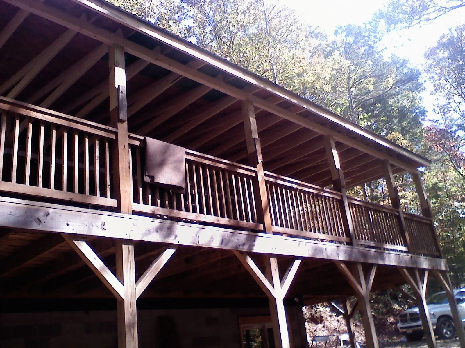 Timber framing under a new elevated porch and deck — Roof Leak Repair in Zeigler by Roofing Brothers